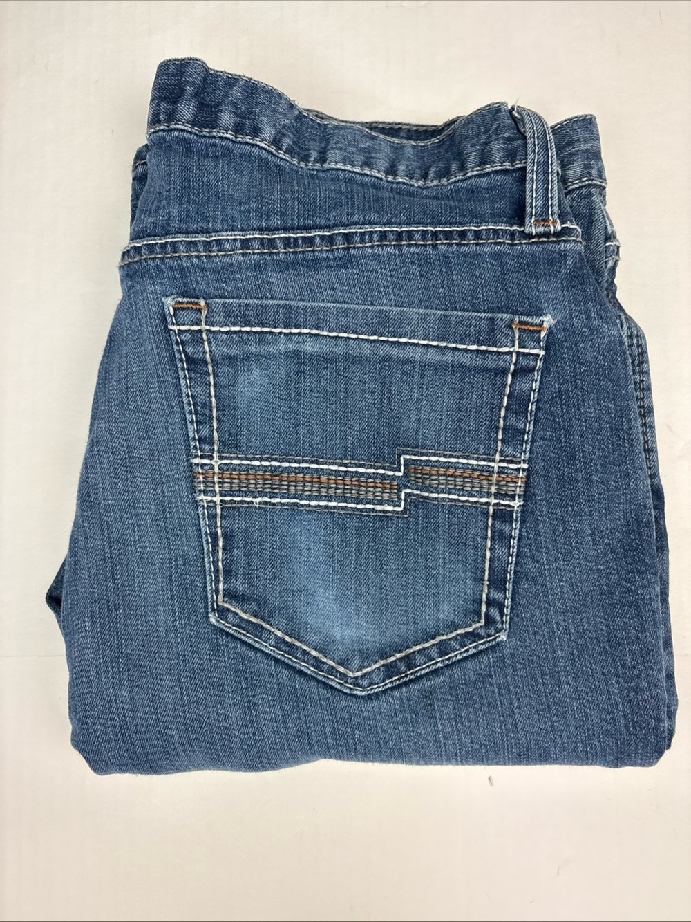 Cinch Jesse Men 34x32 Jeans Blue Denim Slim Straight Cotton Blend MB55138001